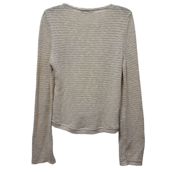 Zara Boho Floral Knit Crochet Coastal Minimalist Cardigan Cream Large - Picture 4 of 15